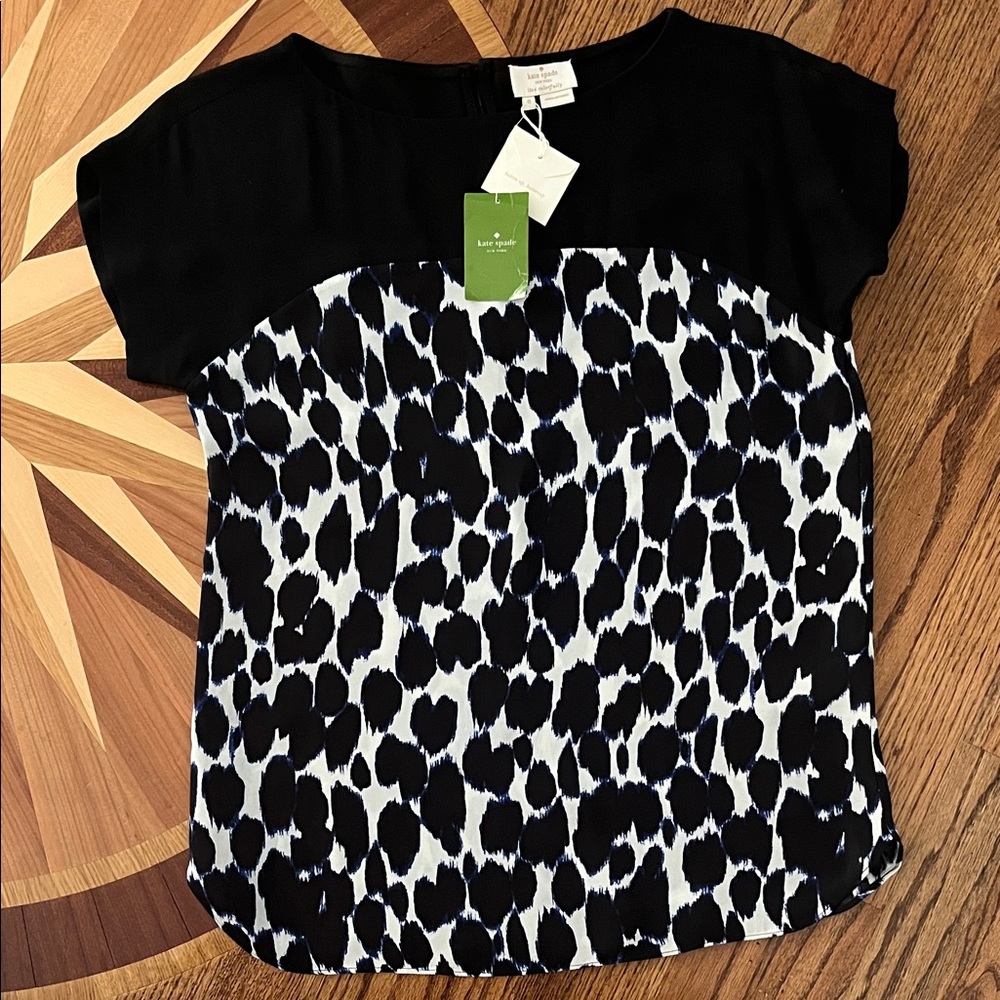 Kate Spade Black and White Patterned Blouse